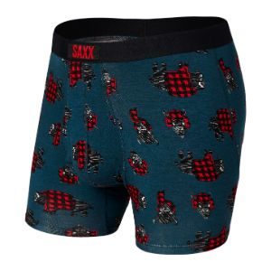 SAXX Underwear Ultra Boxers Storm Blue Buffalo Check